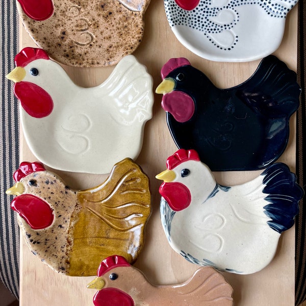 Chicken Ceramic Spoon Rest from Grammy's Divine Designs Country Farm Inspired Collection