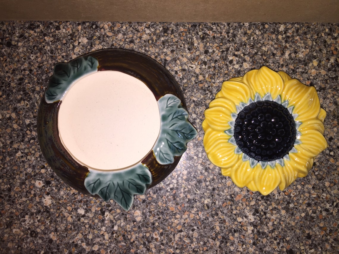 Elegante caja de recuerdos de girasol de porcelana cerámica | Etsy