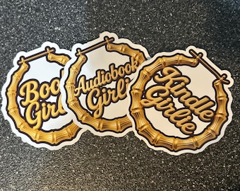 Bamboo Earring Sticker, Kindle Stickers, Stickers for Black Girls, Kindle Girlie Sticker, Die cut Stickers, Black Girls Read, Reader Gift