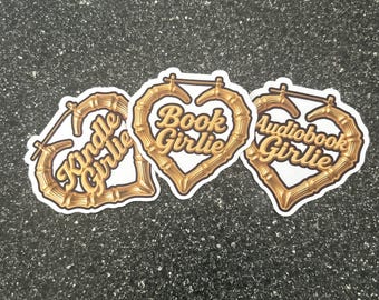 Bamboo Heart Earring Sticker, Kindle Stickers, Stickers for Black Girls, Kindle Girlie Sticker, Die cut Stickers, Black Girls Read,