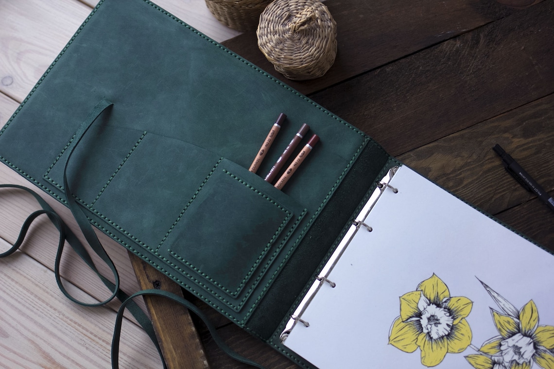 Personalized Leather Sketchbook. A4 Drawing Sketchbook. Artist Etsy