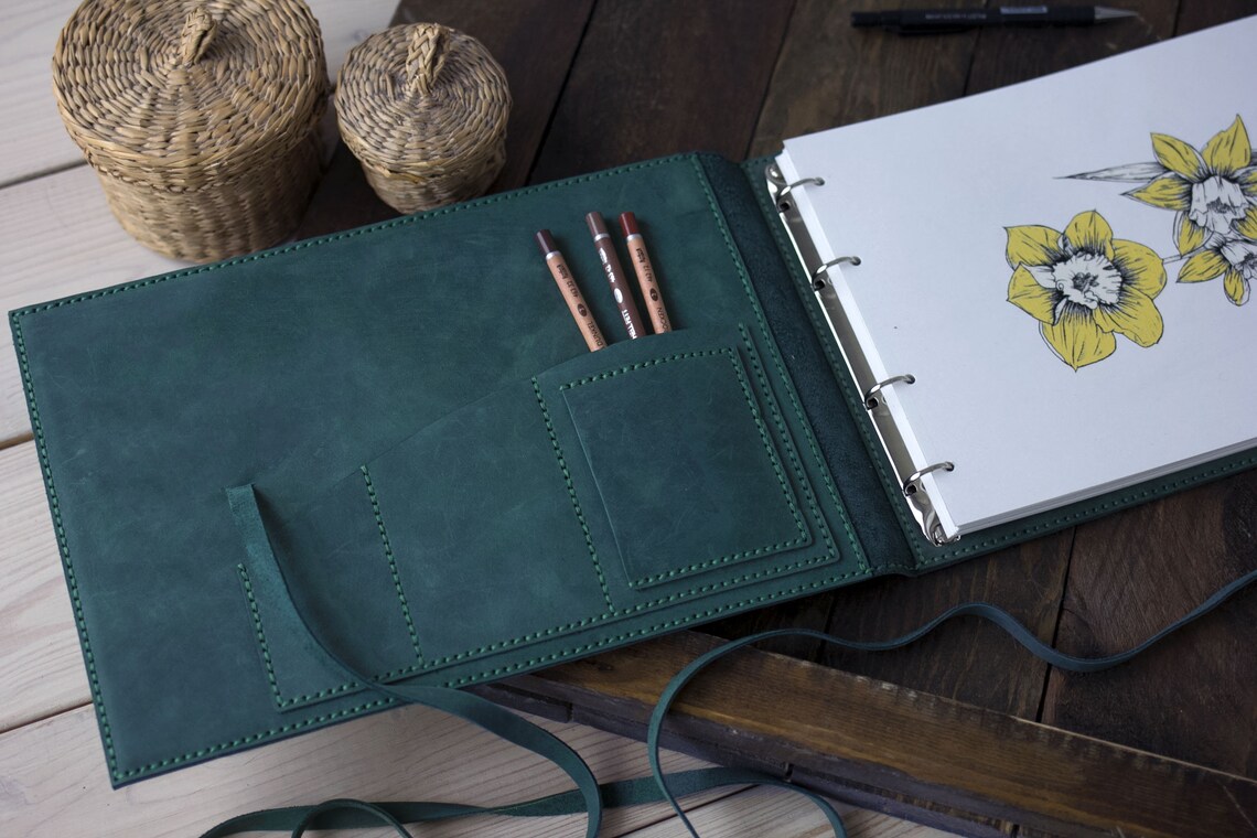 Personalized Leather Sketchbook. A4 Drawing Sketchbook. Artist Etsy