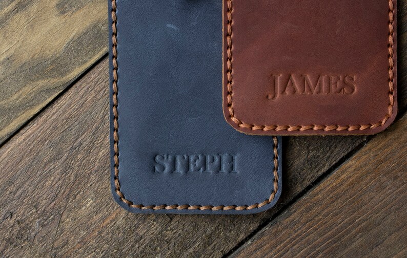 Embossed Leather Personalized Leather Initials Embossed Etsy