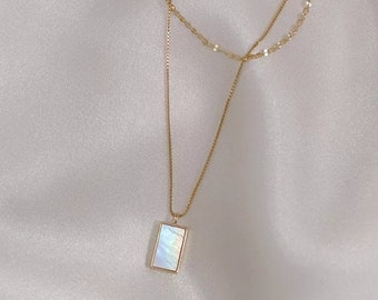 Box Inspired Dainty Gold Necklace