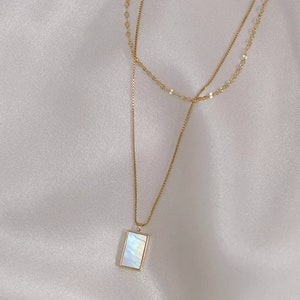 Box Inspired Dainty Gold Necklace