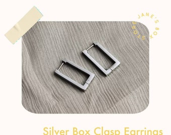 Rectangle Box inspired Silver Earrings