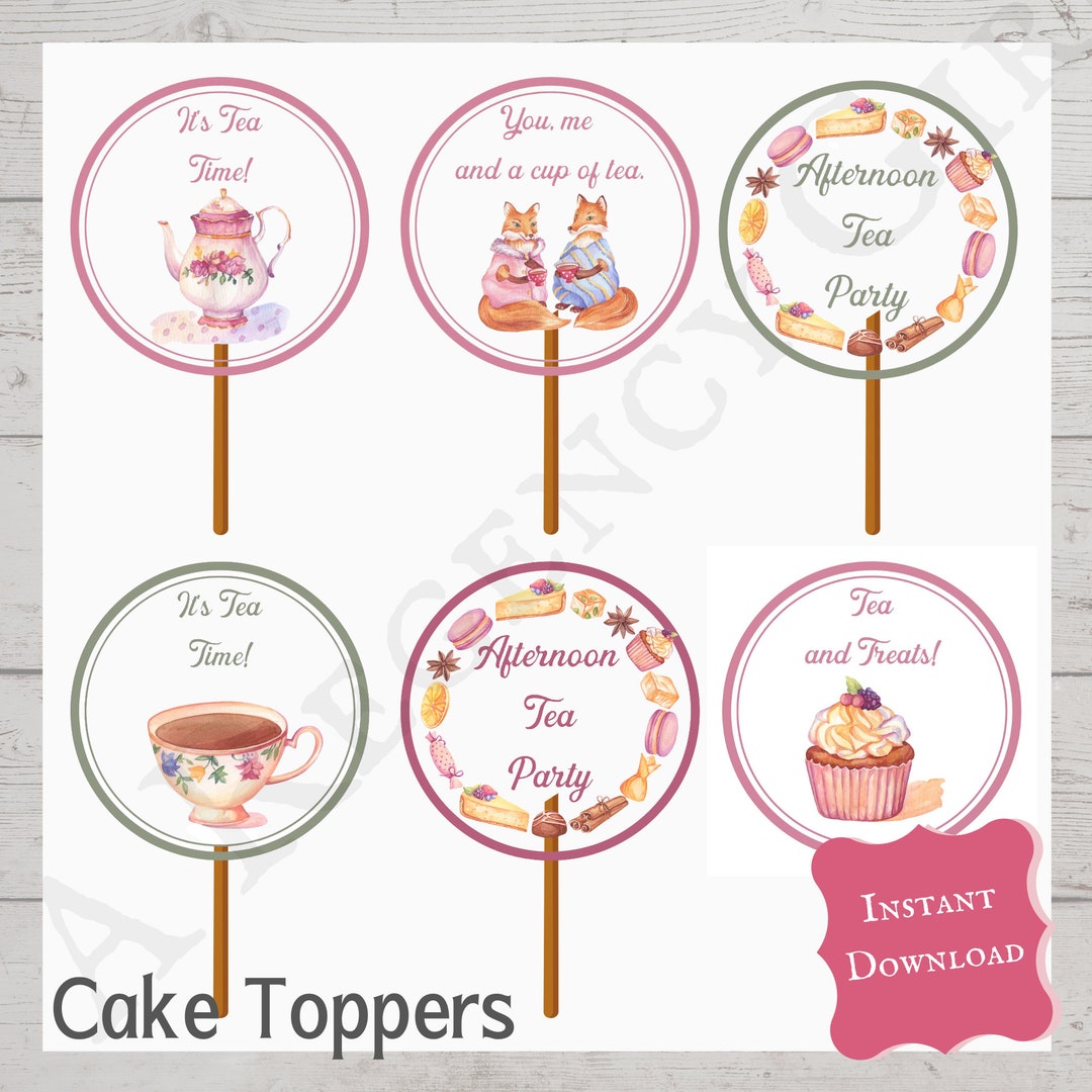 Tea Popper Afternoon Tea Cake Poppers Tear Party Cake Poppers Cupcake - Etsy