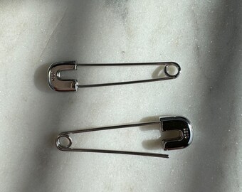 925 Sterling Silver Safety Pin Earrings, Waterproof, Unique, Hypoallergenic,gift for her, gift idea