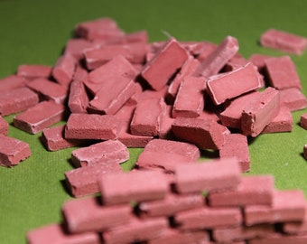 100 Miniature bricks - 1:12 dollhouse building supplies