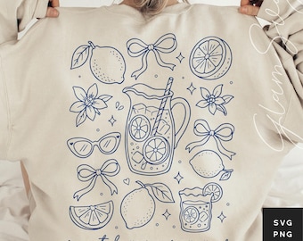 Süße Zitrone Sommer SVG für Cricut, Coquette Lemonade Shirt Design