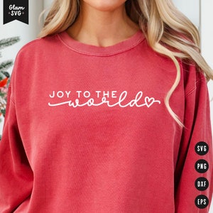 Alegría al mundo SVG / Cita de Navidad SVG Archivos de corte para Cricut / Vacaciones diciendo SVG Descarga digital