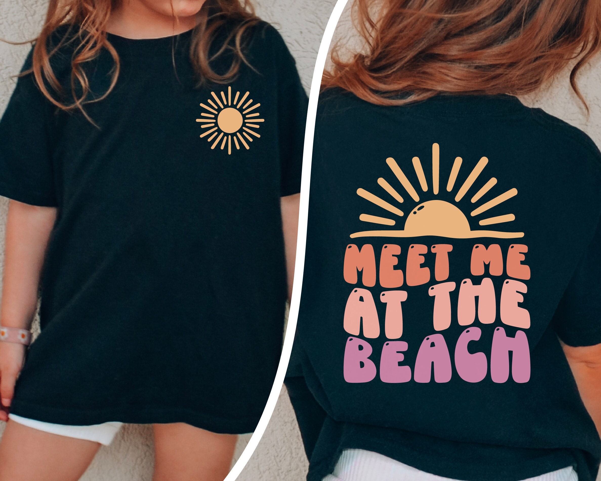 Meet me at the Beach SVG PNG, Summer Vibes Svg, Cute Summer Svg files for Cricut, Retro Quote Svg, Kids Toddlers Svg, trendy SVG, tshirt svg