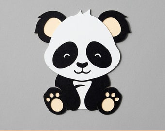Panda Paper Piecing SVG | Cute Panda Layered Paper SVG | Cardstock Project | Scrapbooking SVG Cut Files for Cricut | Digital Download