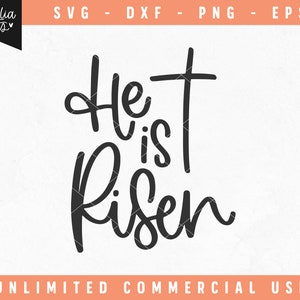 Él es Resucitado SVG, Pascua SVG, Christian SVG, Cruz Svg, Camisa de Pascua Svg, Jesús Signo de Pascua Svg Archivo para Cricut & Silhouette, Png Clipart