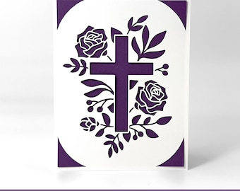 Kreuz und Blumen Insert Card SVG | Ostern SVG-Karte | Taufe SVG-Karte | Erstkommunion | Cricut Joy Karte, Cricut Maker, Cricut erkunden