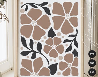 Boho Flowers SVG | Botanical SVG | Floral Home Decor SVG Cut Files for Cricut | Digital Download
