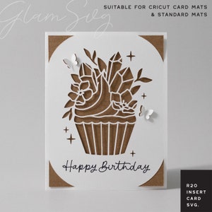 Insertion de carte d'anniversaire SVG | R20 Cricut Joy carte d'insertion SVG | Carte d'anniversaire pour tapis Cricut et tapis standard | Papillons éphémères