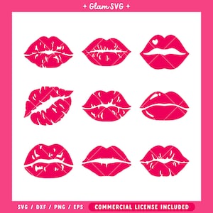 Lippen SVG Bundle | Kuss SVG Cut Dateien für Cricut | Digitaler Download