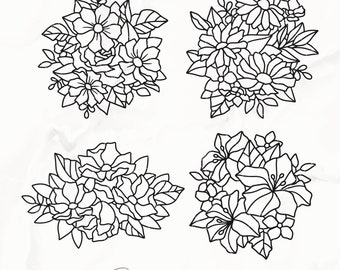 Paquete SVG de flores / Archivos de corte SVG de flores para Cricut / Archivos SVG florales / Descarga digital