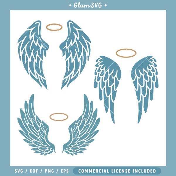 Angel Wings SVG Bundle, Memorial SVG, Wings SVG Cut File For Cricut, Angel Wings Bundle, Wings Svg, In Loving Memory svg, Angel Wings png