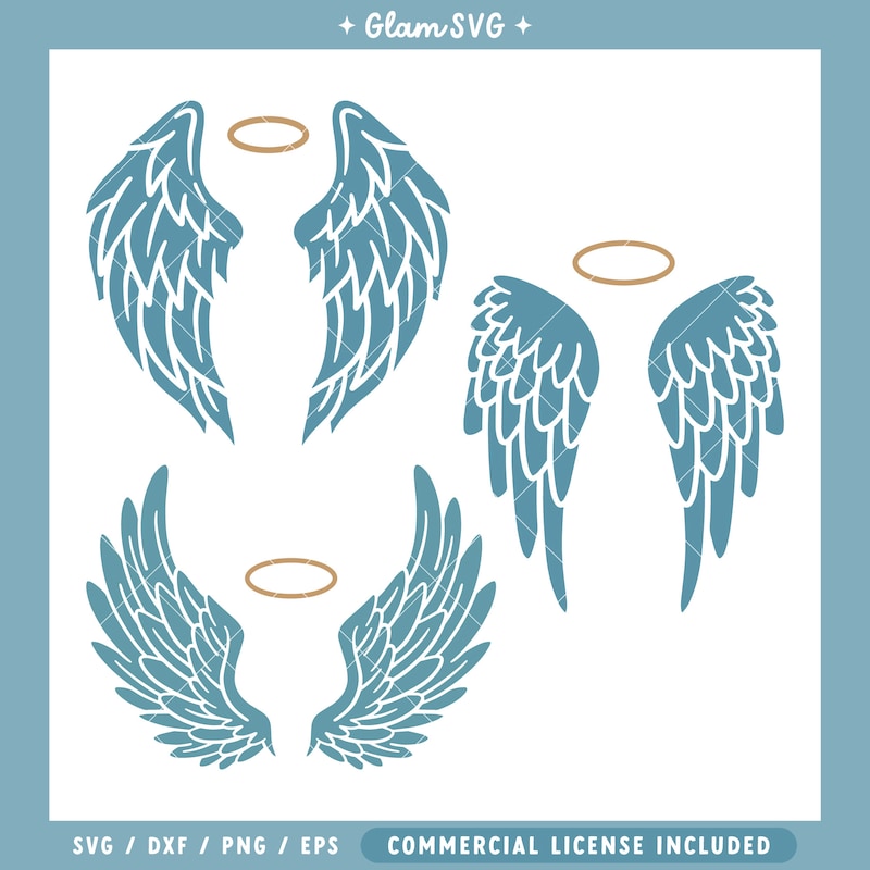 Wing Set Svg Angel Wings Svg - Etsy