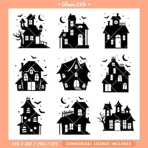 Haunted Houses SVG Bundle | Halloween SVG Cut Files for Cricut | Digital Download