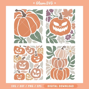 Pumpkins Danish Pastel SVG Bundle | Halloween Home Decor SVG Cut Files for Cricut | Digital Download