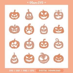 Halloween Pumpkins SVG Bundle | Halloween SVG Cut Files for Cricut | Digital Download