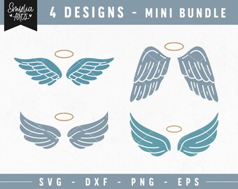 Angel Wings SVG Bundle, Memorial SVG, Wings SVG Cut File For Cricut, Angel Wings Bundle, Wings Svg, In Loving Memory svg, Angel Wings png