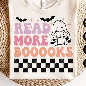 Leer más Booooks SVG / Ghost SVG / Retro Halloween SVG / Descarga digital