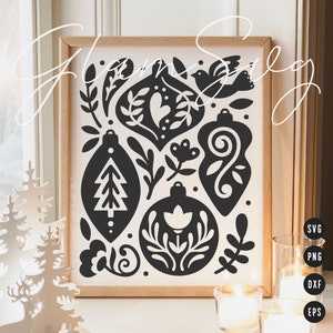 Ornamenti di Natale SVG / Decorazioni per la casa di Natale scandinavo SVG File di taglio per Cricut / Download digitale