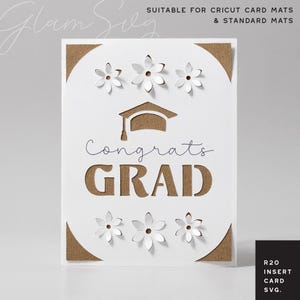 Félicitations diplômé R20 carte d'insertion SVG | de remise des diplômes pour tapis Cricut Card et tapis standard | Fleurs pop-up SVG | Fleurs 3D SVG