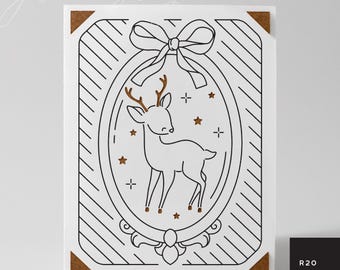 Winter Deer Insert Card SVG | R20 Reindeer Cricut Joy Card Design (Digital Download)