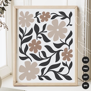 Boho Flowers SVG | Botanical SVG | Floral Home Decor SVG Cut Files for Cricut | Digital Download