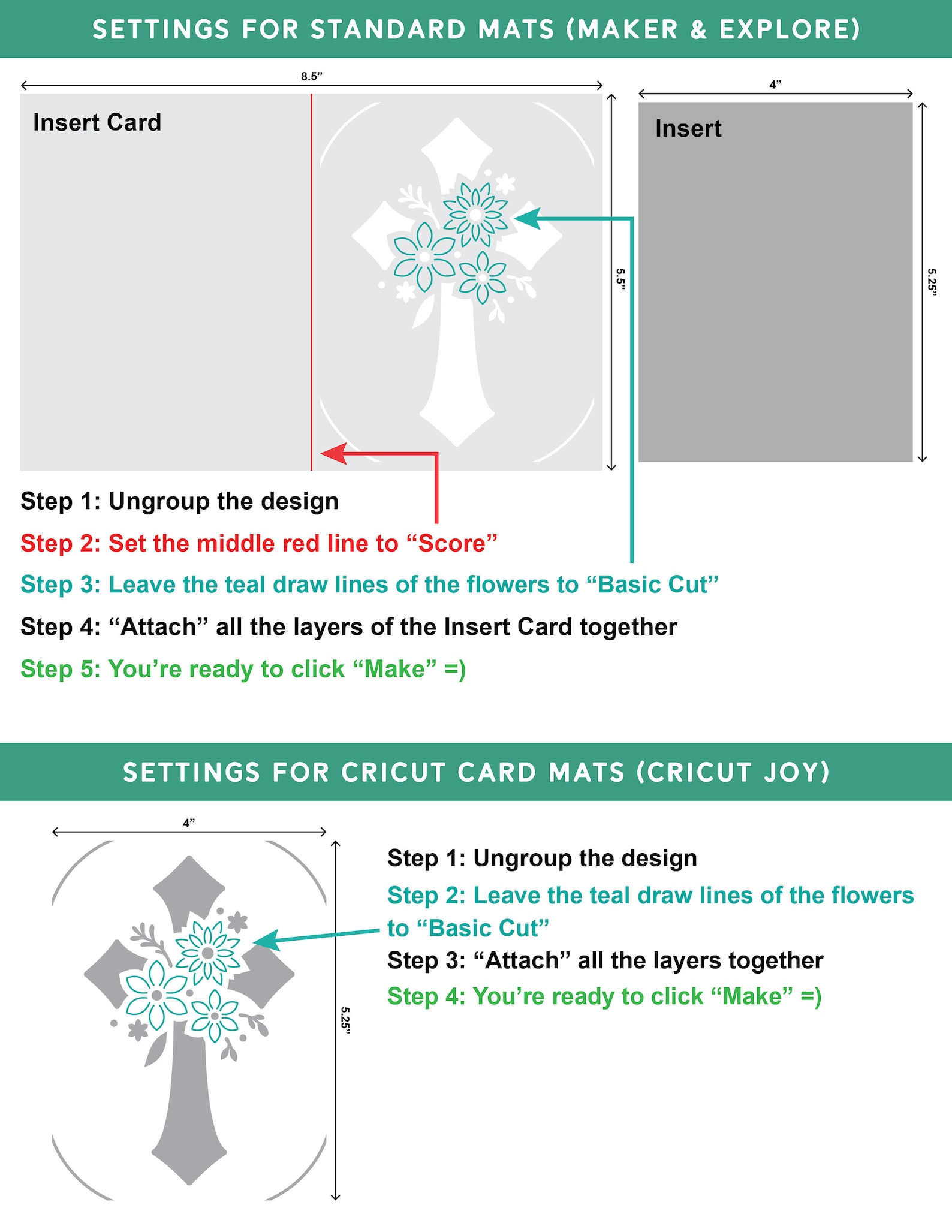 Cross and Flowers Insert Card SVG | R20 Cricut Joy Insert Card SVG ...
