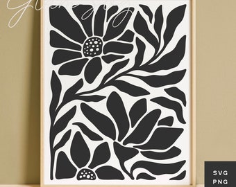 Boho Flowers SVG | Botanical SVG | Floral Home Decor SVG Cut Files for Cricut | Digital Download