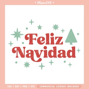 Feliz Navidad SVG | Christmas SVG Cut Files for Cricut | Christmas Digital Download