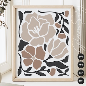 Boho Flowers SVG | Botanical SVG | Floral Home Decor SVG Cut Files for Cricut | Digital Download