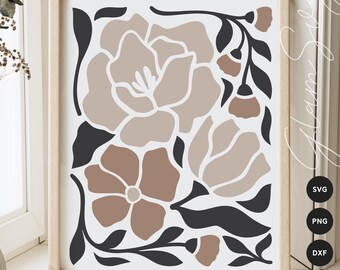 Boho Flowers SVG | Botanical SVG | Floral Home Decor SVG Cut Files for Cricut | Digital Download