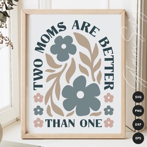 Twee moeders zijn beter dan één SVG | Bloemenmarkt Shirt SVG Cut-bestanden voor Cricut | Moeder leven SVG | Moederdag SVG | Digitaal downloaden