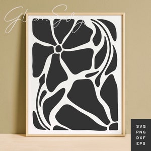 Abstracte bloemen SVG | Botanische Boho Home Decor SVG Cut-bestanden voor Cricut | Digitaal downloaden