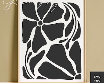 Abstract Flowers SVG | Botanical Boho Home Decor SVG Cut Files for Cricut | Digital Download