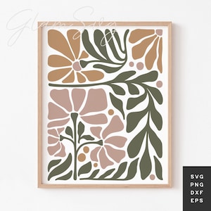 Boho bloemen SVG | Botanische SVG | Floral Deense Pastel Home Decor SVG Cut-bestanden voor Cricut | Digitaal downloaden