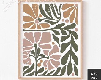 Boho Flowers SVG | Botanical SVG | Floral Danish Pastel Home Decor SVG Cut Files for Cricut | Digital Download