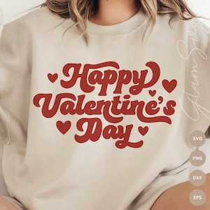 Happy Valentine&#39;s Day SVG | Retro Valentine&#39;s Day SVG Cut Files for Cricut | Love Day SVG | Digital Download