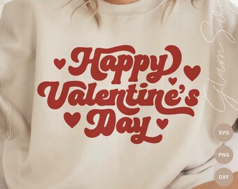 Happy Valentine's Day SVG | Retro Valentine's Day SVG Cut Files for Cricut | Love Day SVG | Digital Download