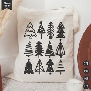 Weihnachtsbäume SVG | Weihnachten SVG-Schnitt-Dateien für Cricut | Weihnachts-Einkaufstasche SVG | Digitaler Download