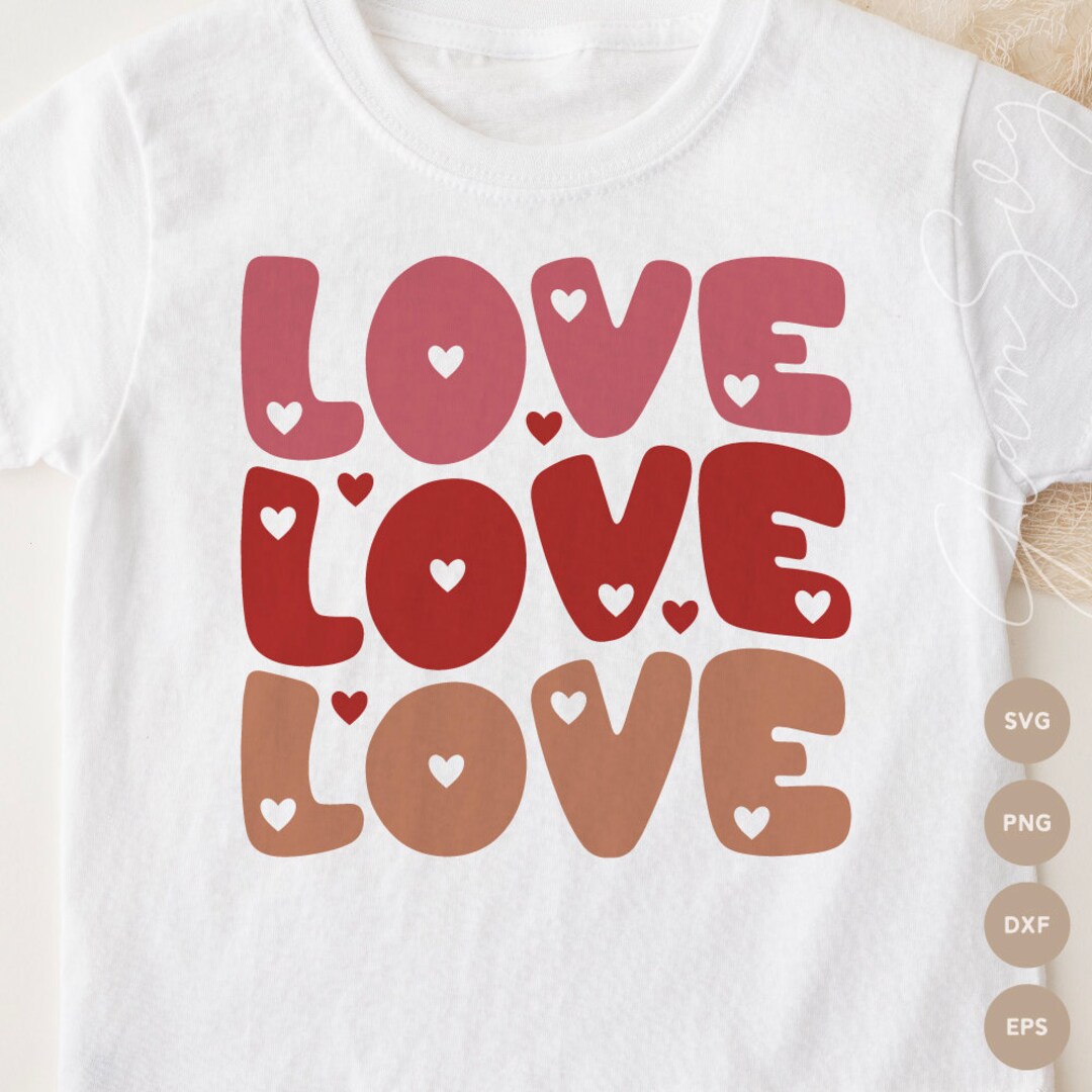 Love SVG | Retro Valentine's Day SVG Cut Files for Cricut | Wavy Text ...