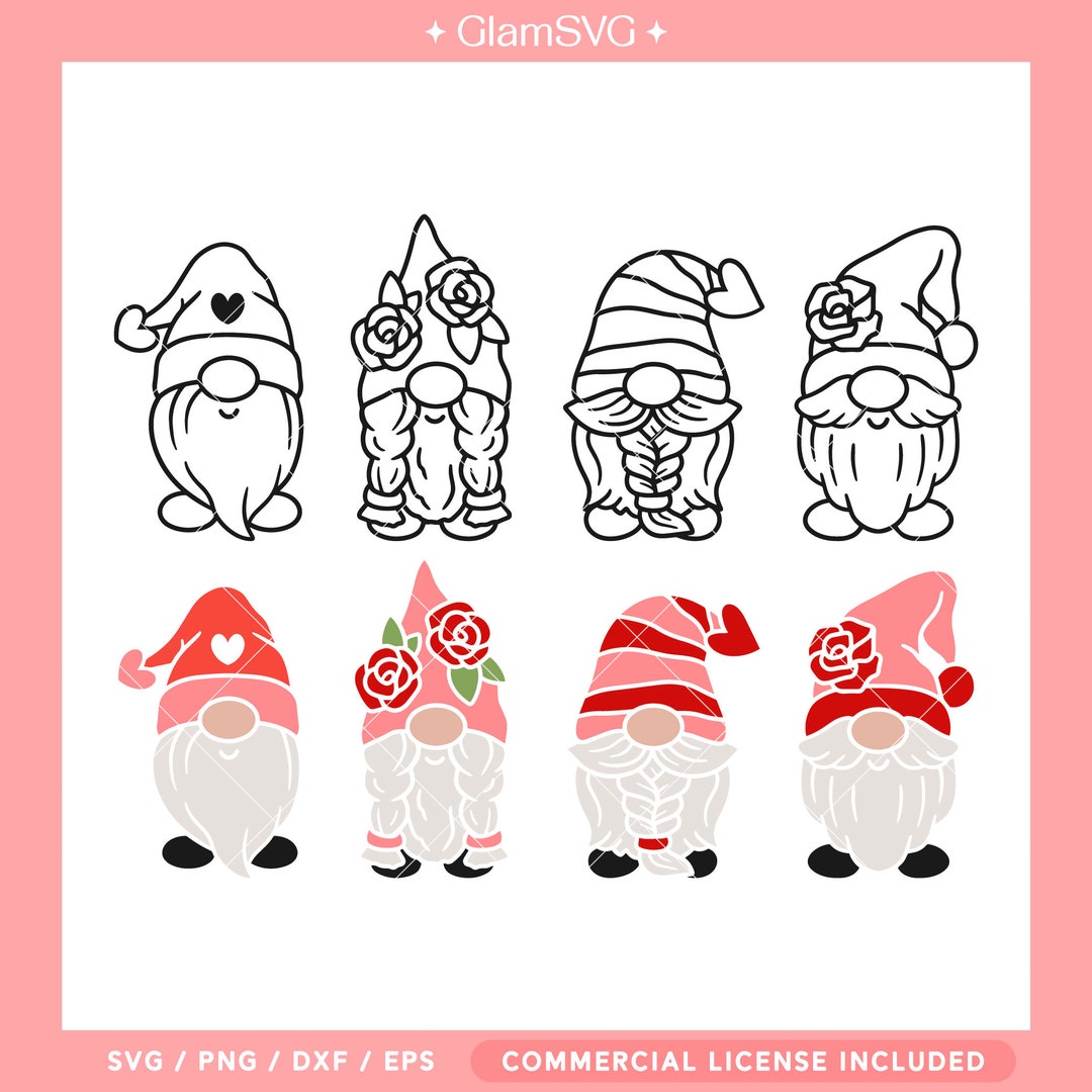 Valentine Gnomes SVG Bundle | Valentine's Day SVG Cut Files for Cricut ...