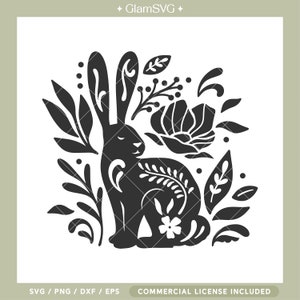 Coniglietto di Pasqua scandinavo SVG / Pasqua Home Decor SVG Taglia file per Cricut / Coniglio Silhouette SVG / Download digitale